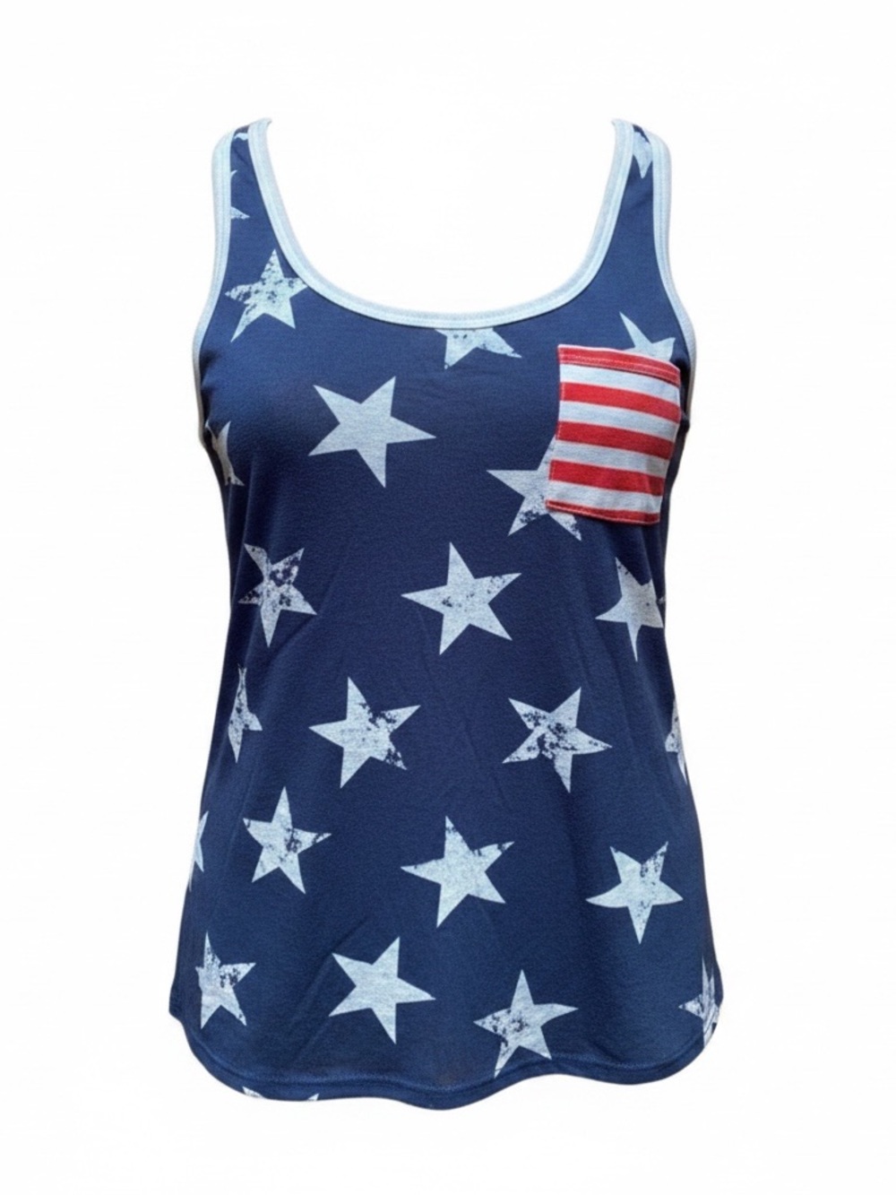M tank red/white/blue stars chest pocket